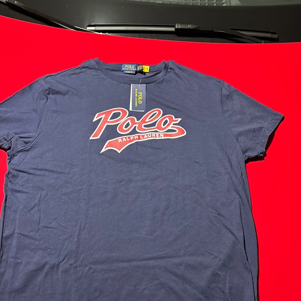 Polo by Ralph Lauren Blue and Red Short Sleeve Tee - Picture 4 of 6